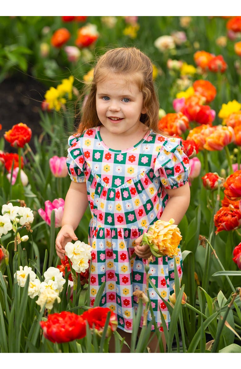 Mabel + Honey Flower Pops Short Sleeve Dress, Alternate, color, Pink