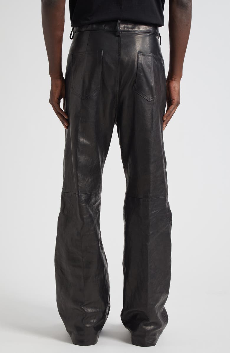 Rick Owens Geth Lambskin Leather Pants, Alternate, color, Black