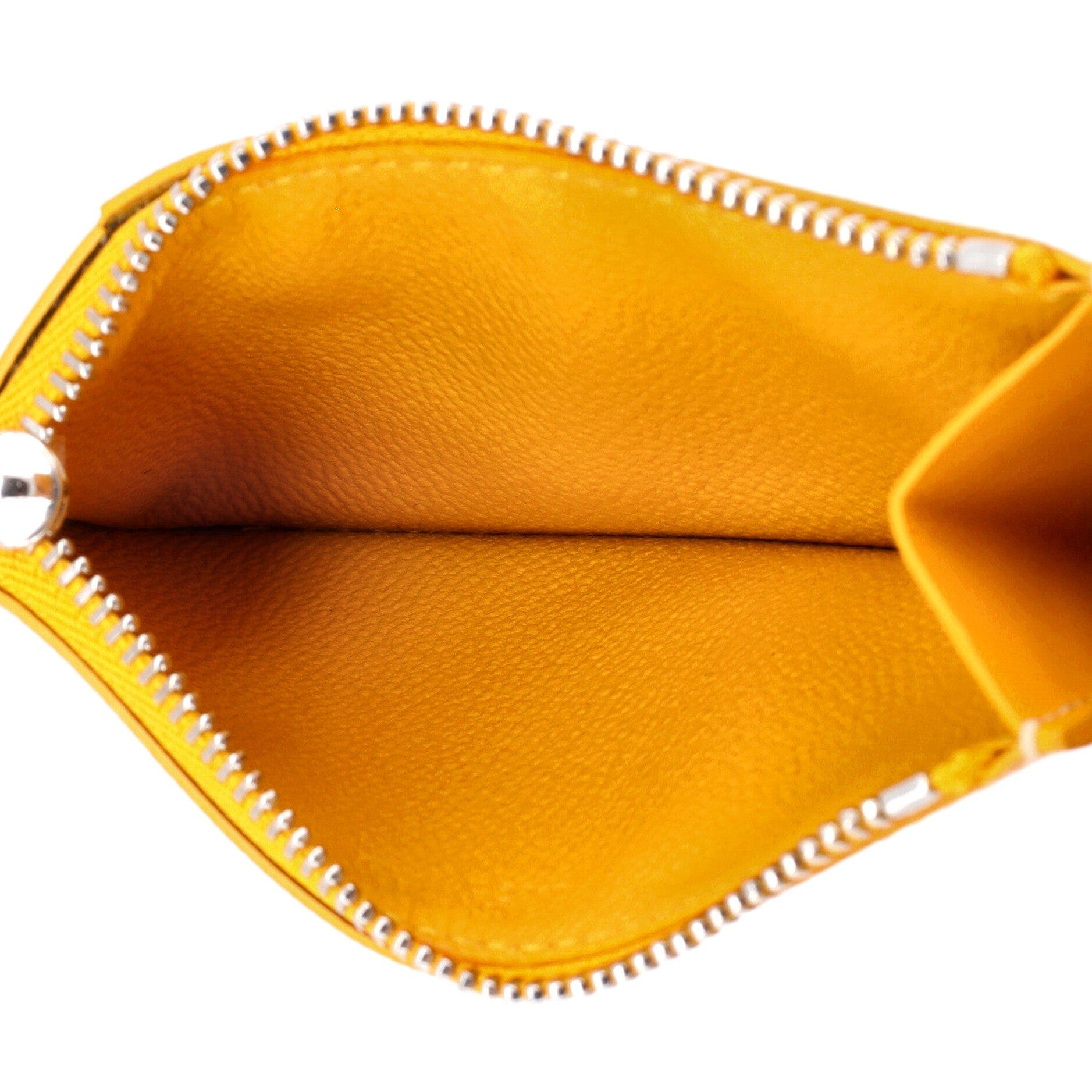 Bourbon Zipped Card Holder Coated Canvas, Alternate, color, Yellow
