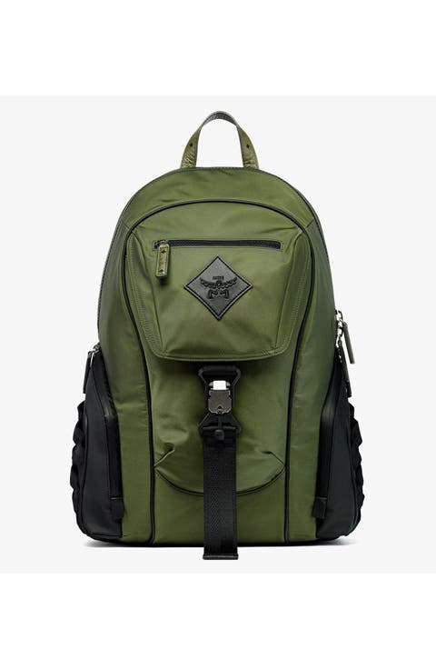 Aren Backpack in ECONYLÂ® and Monogram Print Leather