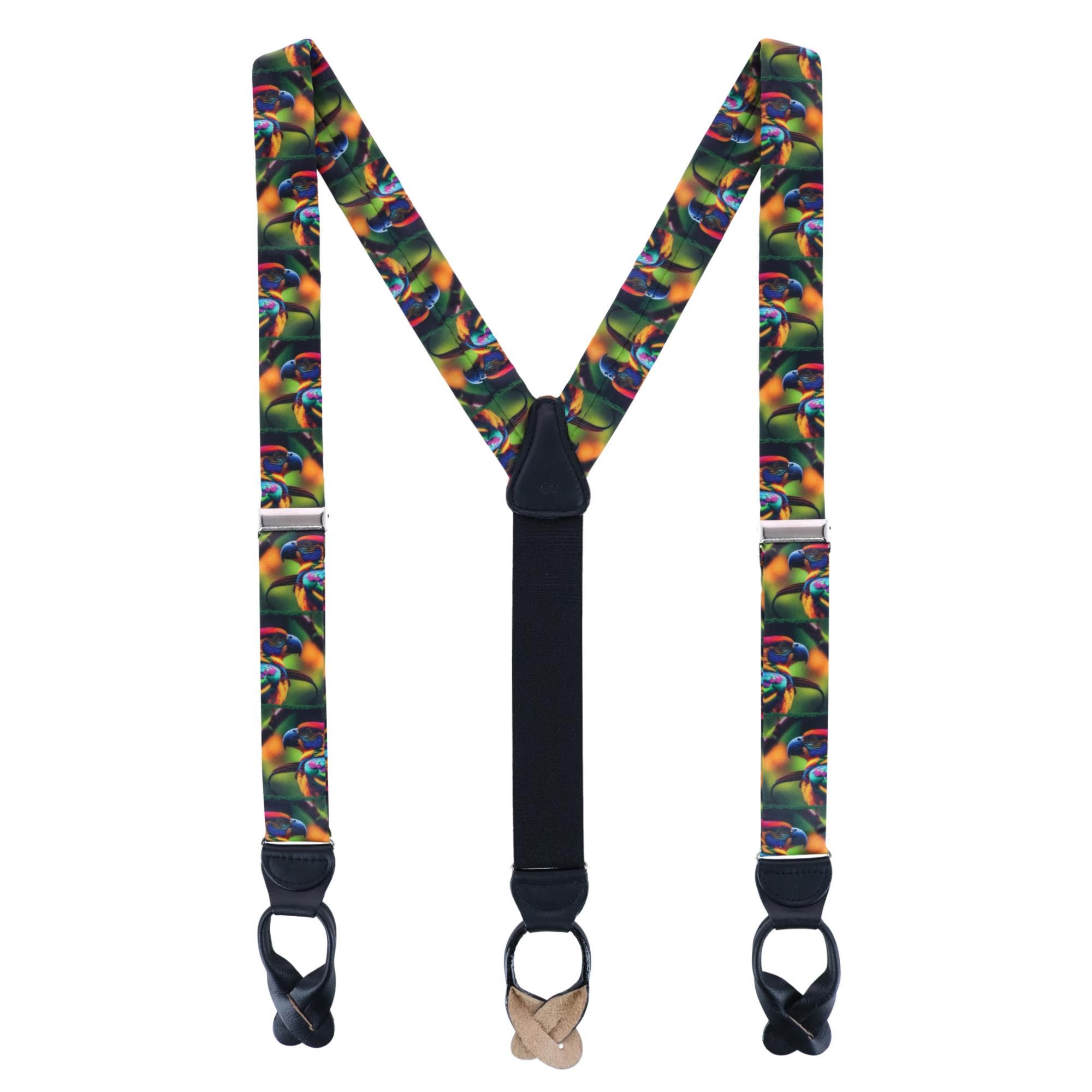 Trafalgar Jungle Parrot Silk Button End Suspenders (Men) | Nordstrom