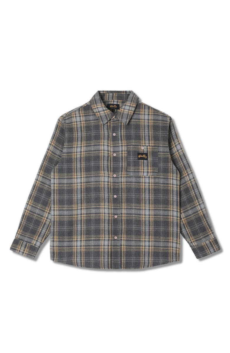 STAN RAY Plaid Flannel Button-Up Shirt, Alternate, color, Charcoal Plaid