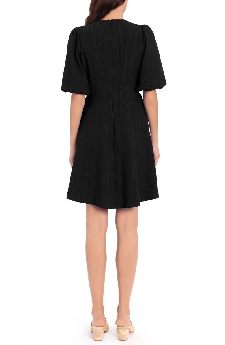 Maggy London Puff Sleeve Knit Fit and Flare Dress, Alternate, color, 