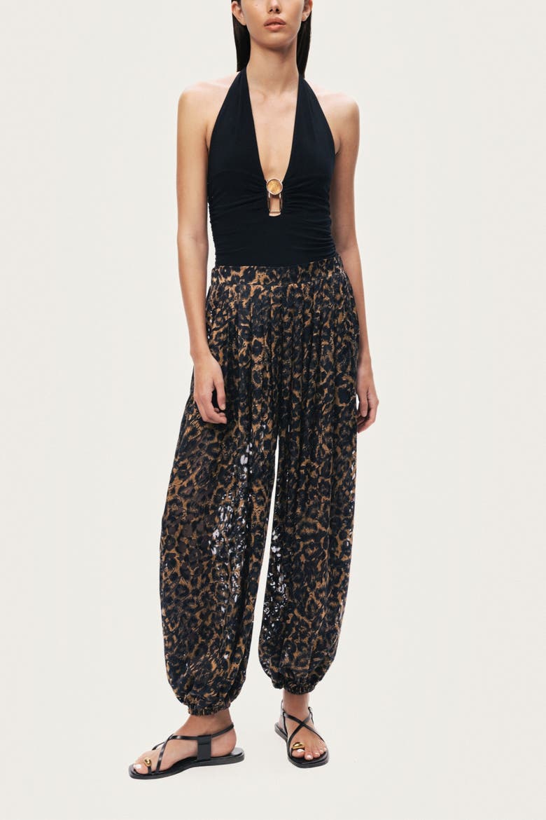 Deep V Halter Detail Blouse, Alternate, color, Black