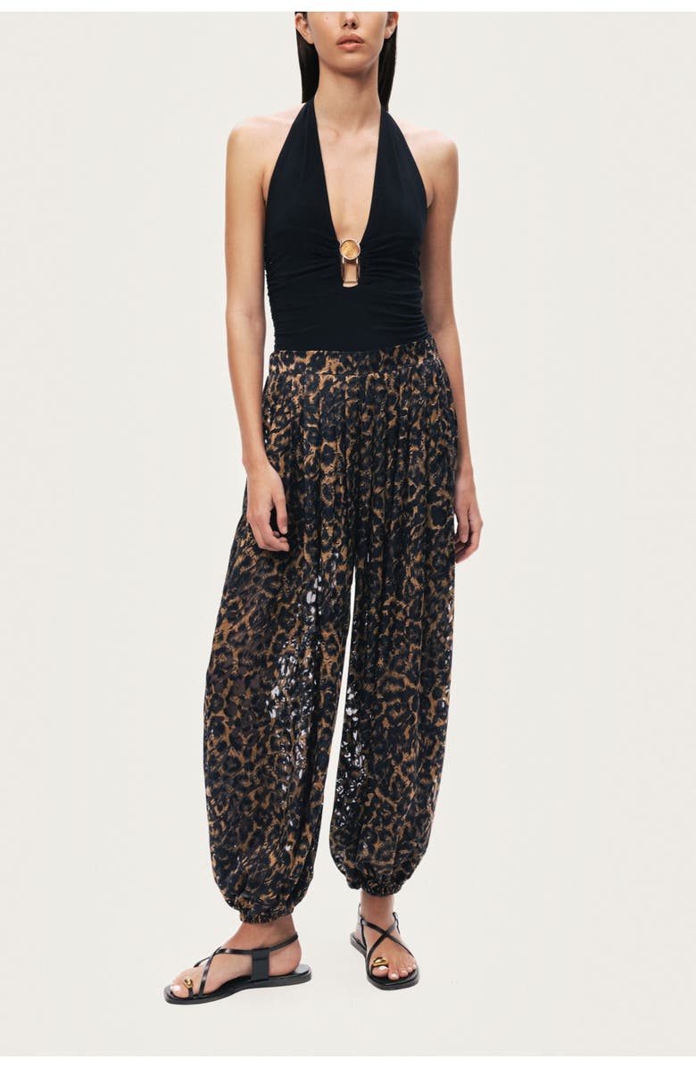 Nocturne Deep V Halter Detail Blouse, Alternate, color, Black