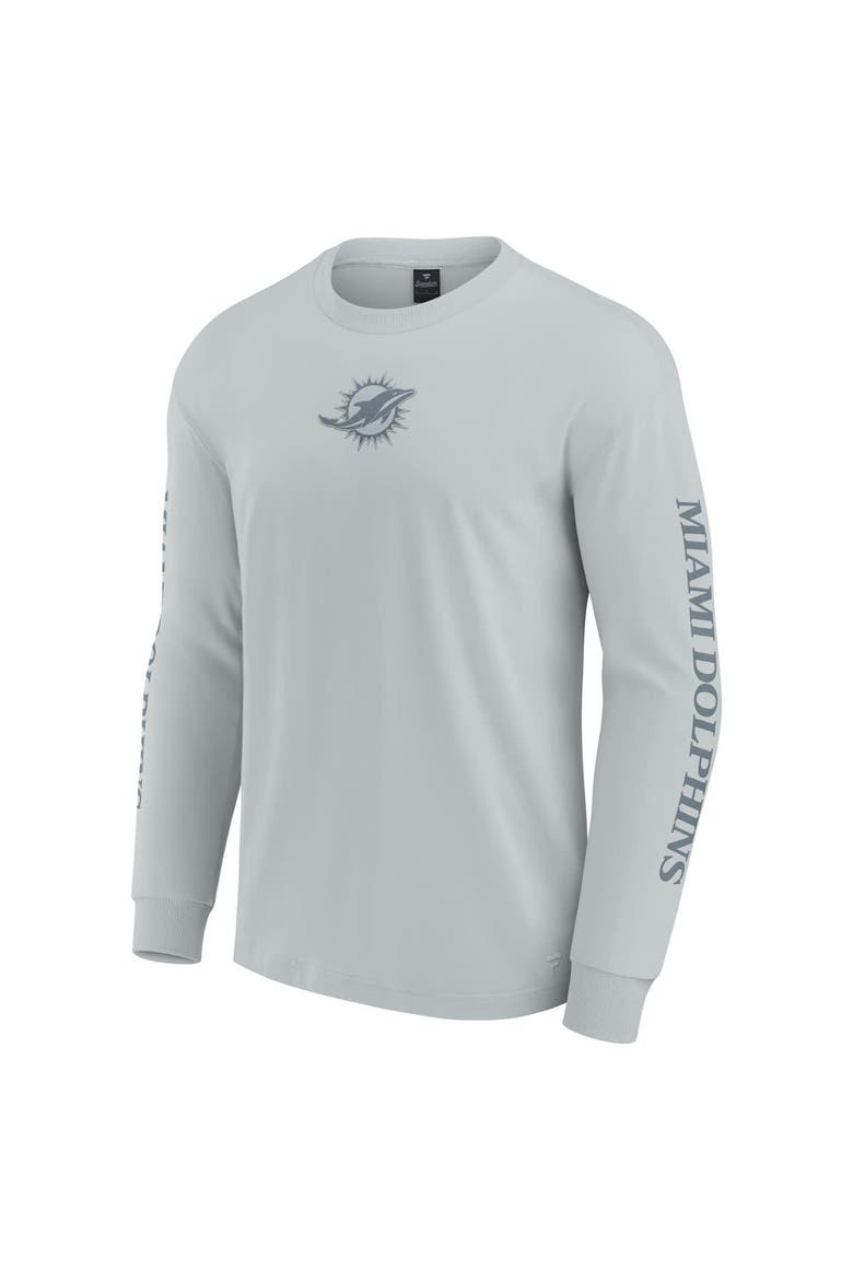 Unisex Fanatics  Gray Miami Dolphins Elements Strive Long Sleeve T-Shirt, Alternate, color, Gray