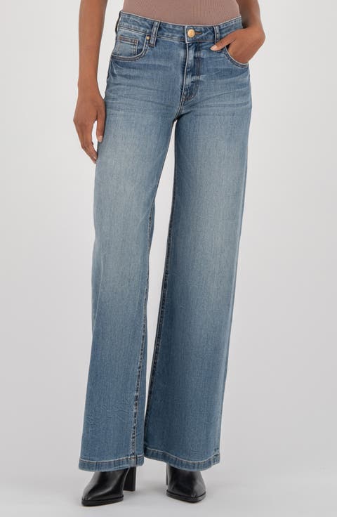Jean Mid Rise Wide Leg Jeans (Ablaze)