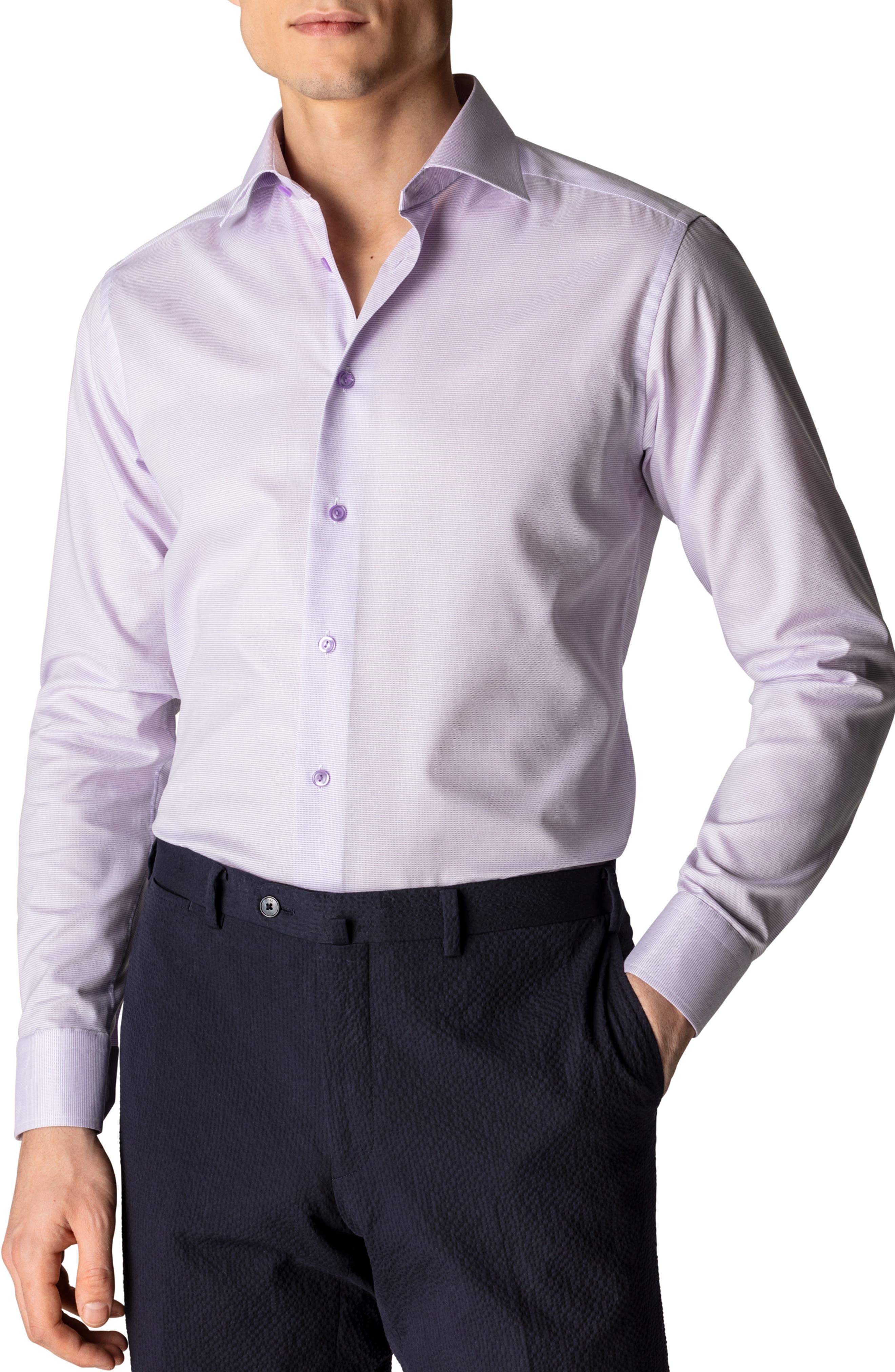 Slim Fit Textured Solid Shirt - image 3