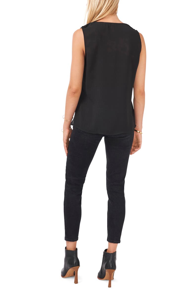 Vince Camuto Ruffle Neck Sleeveless Georgette Blouse, Alternate, color,