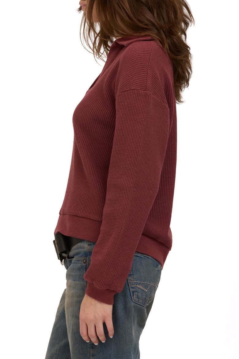 Pacific Collared Pullover, Alternate, color, DARK CHERRY