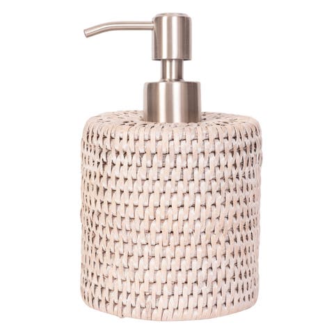 Artifacts Rattan Stainless Steel Polished Finish Soap Pump Dispenser