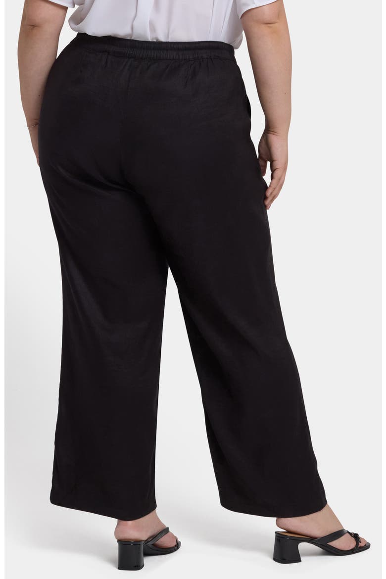 Drawstring Relaxed Fit Linen Blend Pants, Alternate, color, BLACK