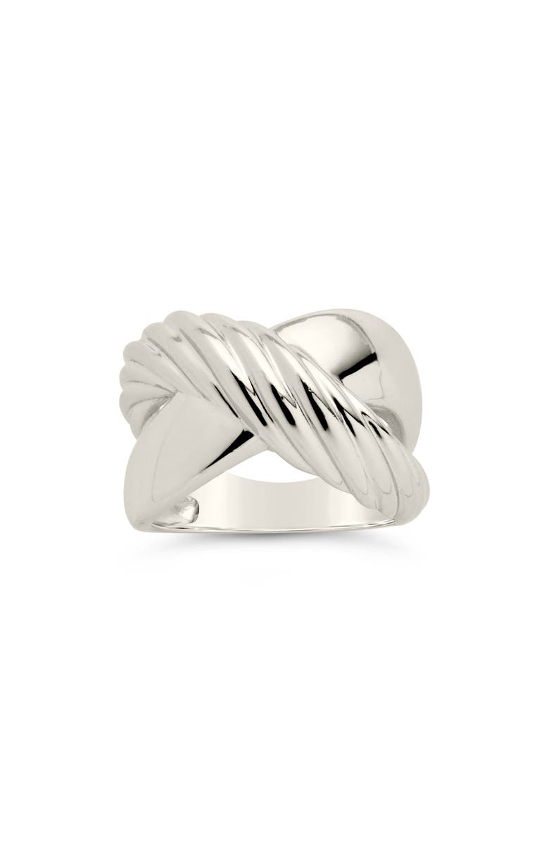 Sterling Forever Myra Crisscross Ring, Alternate, color, Silver