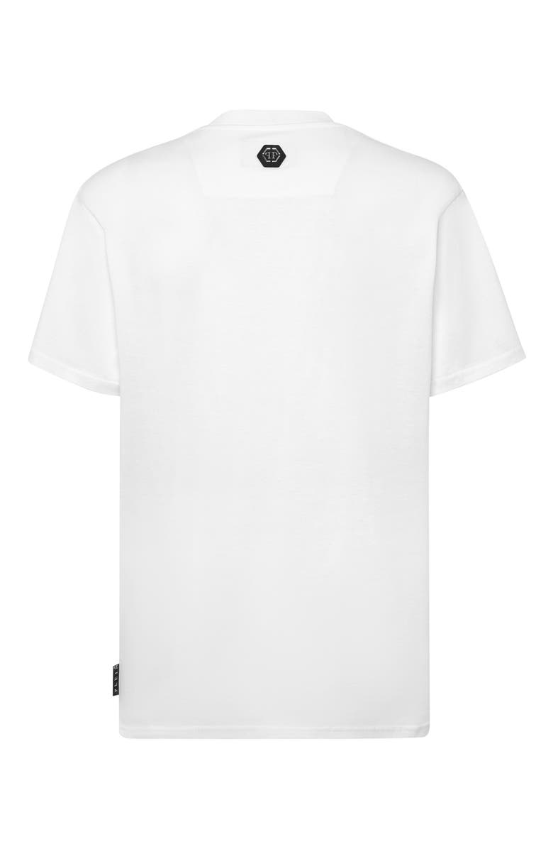PHILIPP PLEIN T-Shirt Round Neck Ss Stones Gothic Plein With Crystals Unisex, Alternate, color, White