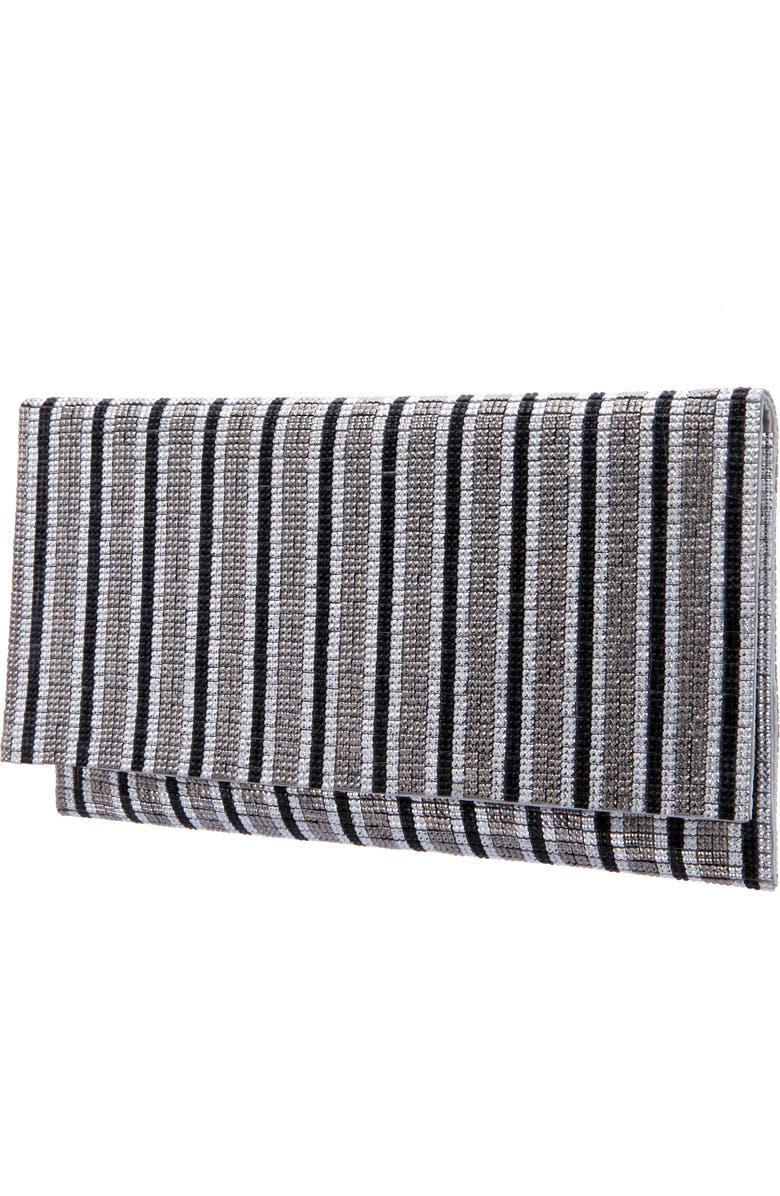 Nina Crystal Stripe Clutch, Alternate, color, Gunmetal Multi