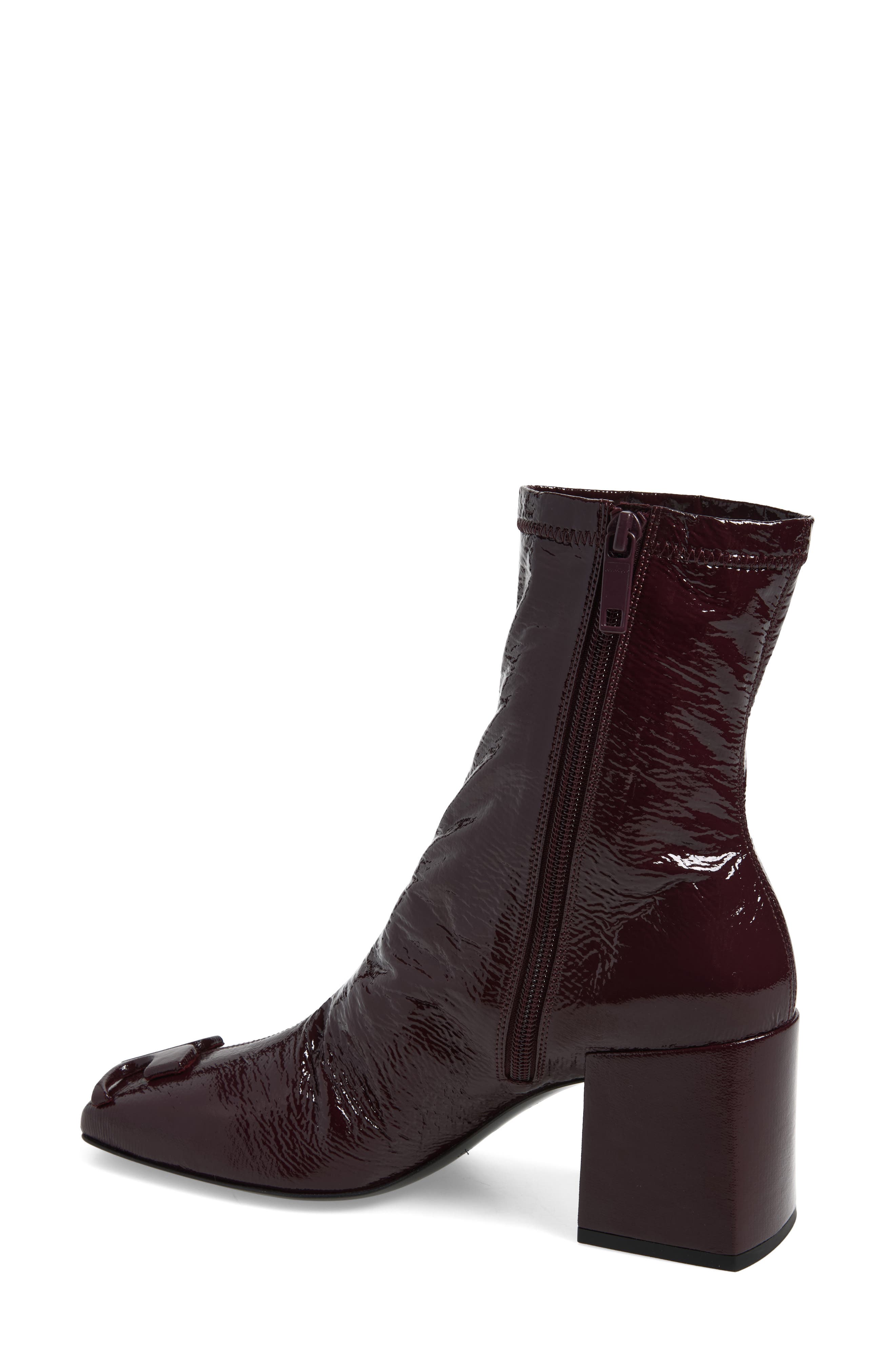 Re-edition Vinyl Ankle Boot, Alternate, color, BURGUNDY