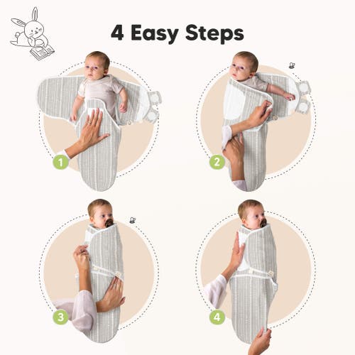 Keababies 3-pack Soothe Swaddle Wraps With Knot Hats In Prairie