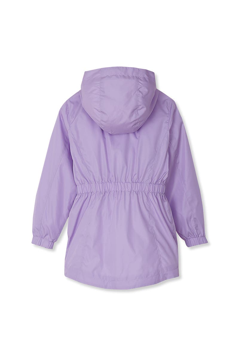 Girls Hooded Water Resistant Rain Jacket, Alternate, color, Lavender