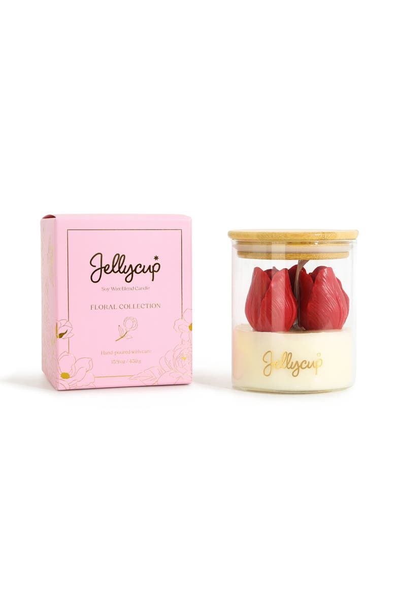 Bloom Jar Soy Wax Candle, Alternate, color, Tulip Red