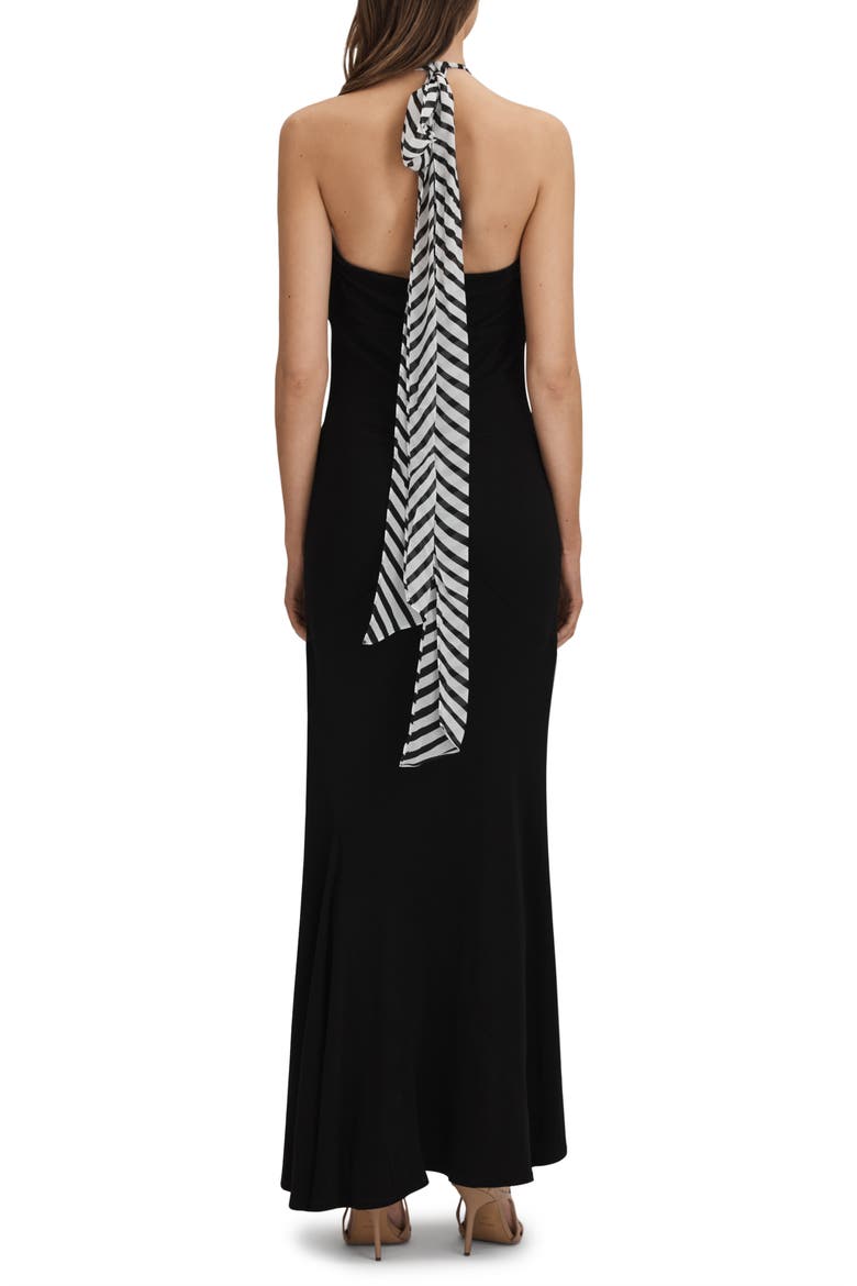 Iris Halter Maxi Dress, Alternate, color, BLACK