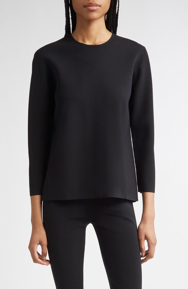 TOTEME Compact Knit Top, Main, color, Black