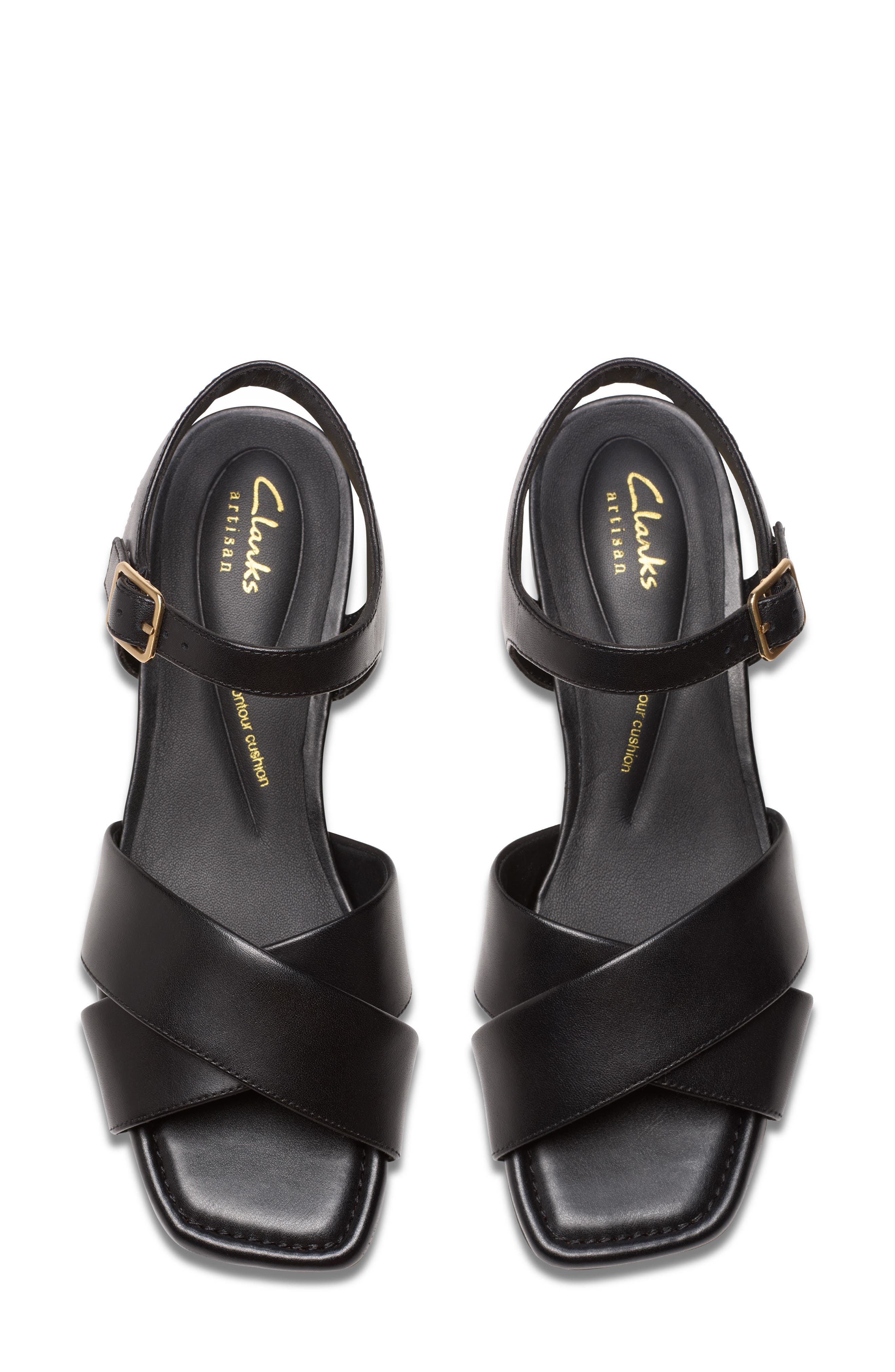 Clarks<sup>®</sup> Serina 35 Cross Sandal, Alternate, color, Black