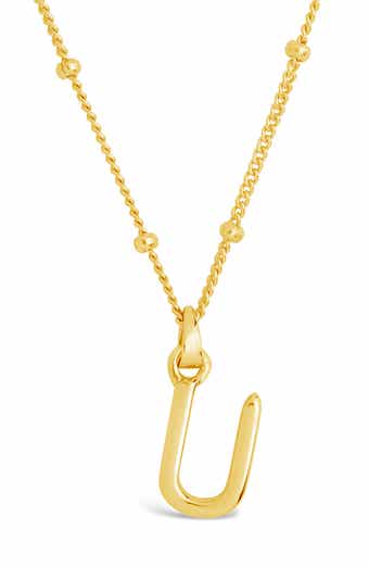14K Gold Plated Sterling Silver Initial Necklace