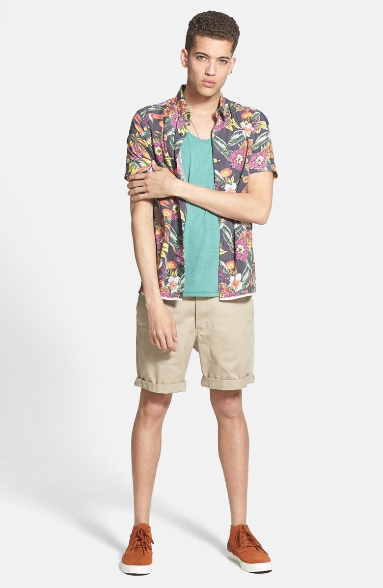 Topman Skinny Fit Chino Shorts, Alternate, color,