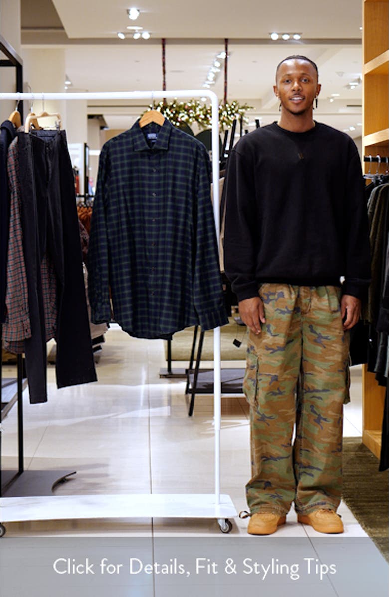 Classic Fit Plaid Cotton Twill Button-Up Shirt, sales video thumbnail