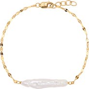 MADE BY MARY Baroque Pearl Bar Bracelet