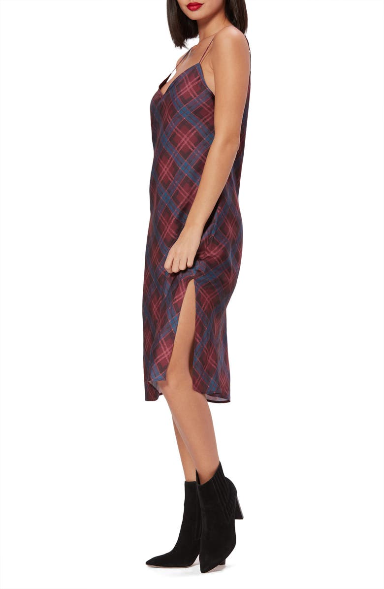 PAIGE Cicely Plaid Satin Slipdress, Alternate, color,
