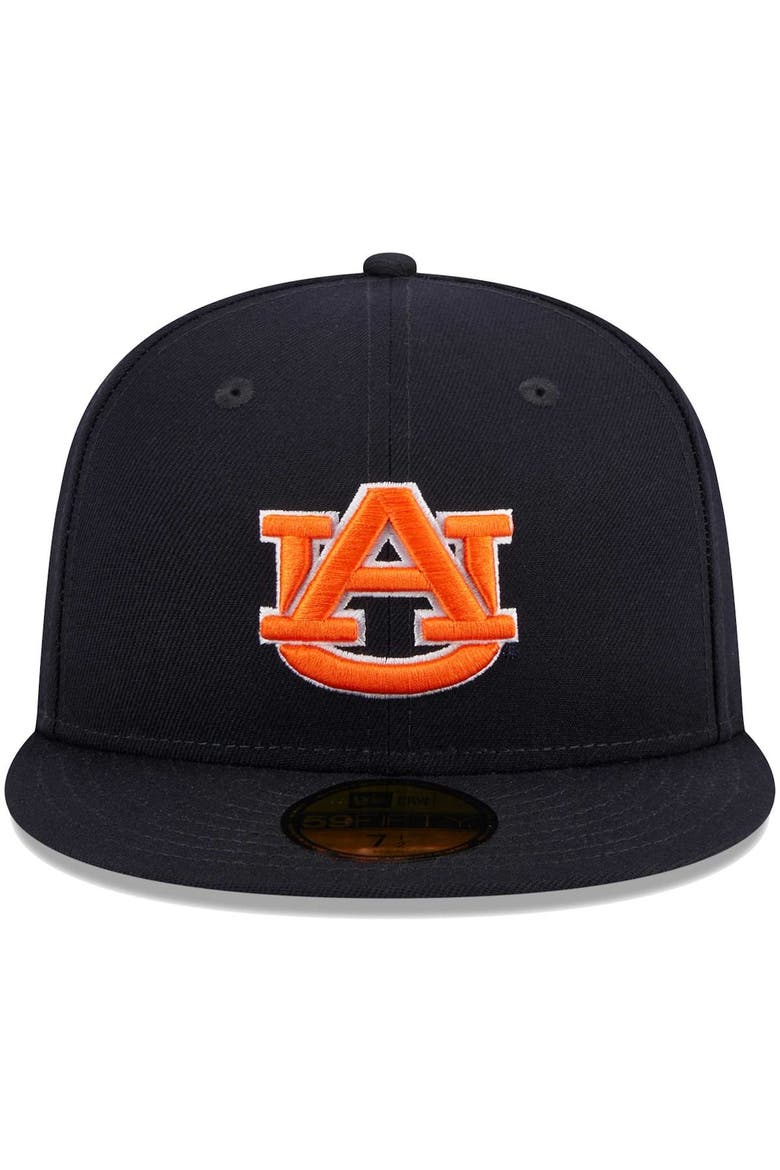 Men's New Era Navy Auburn Tigers Evergreen 59FIFTY Fitted Hat, Alternate, color, Navy