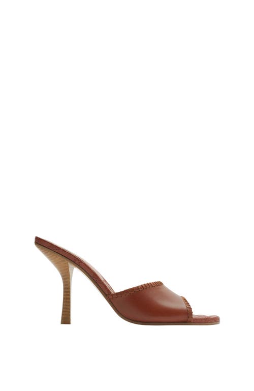 Burberry Round Toe High Heel Sandals In Chestnut