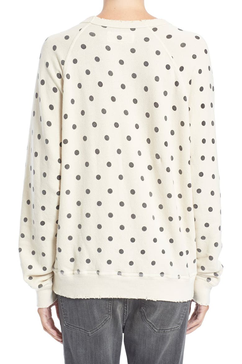 'The Polka Dot' Cotton Sweatshirt, Alternate, color, VANILLA/ BLACK POLKA DOTS