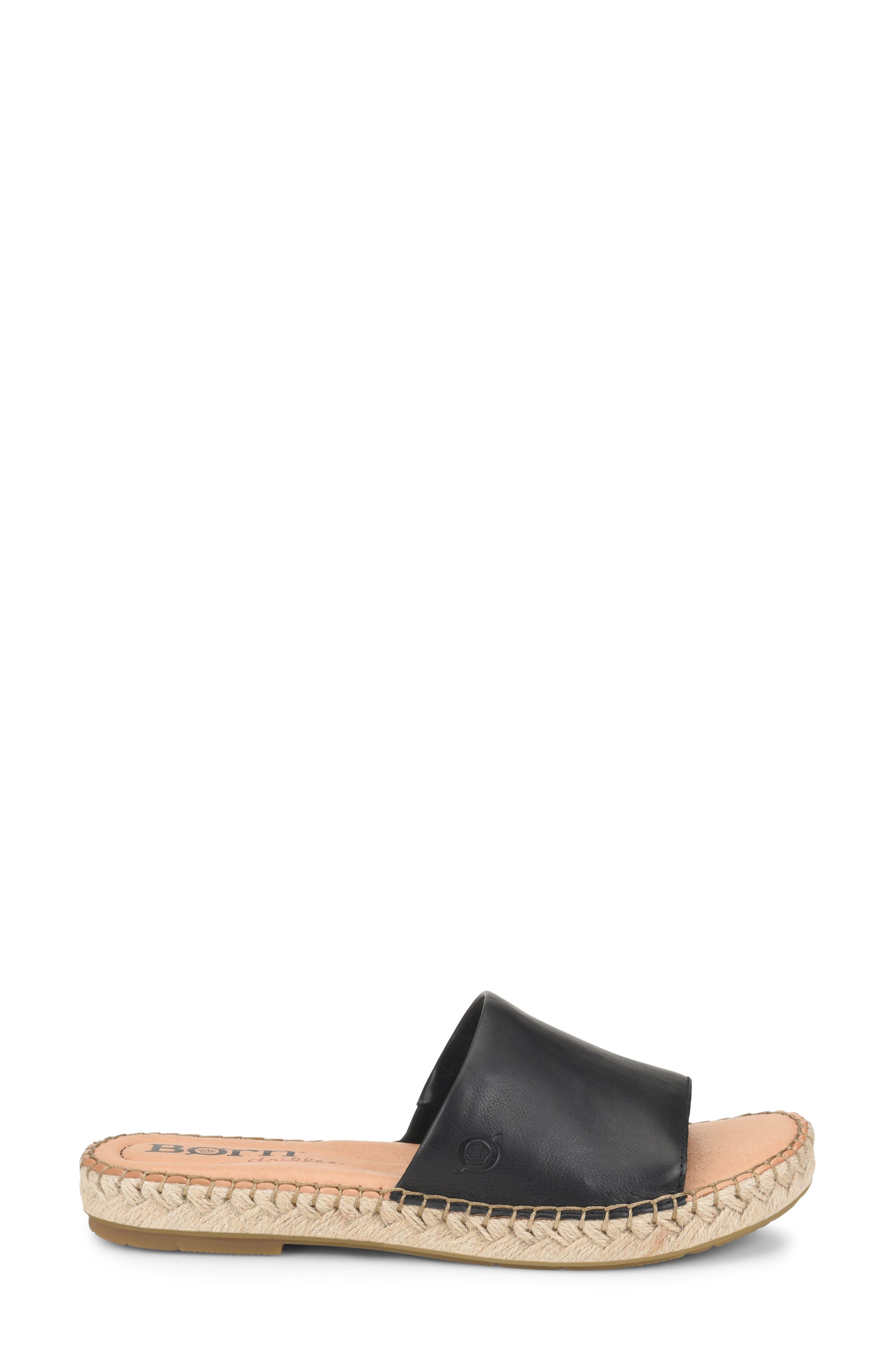 San Benito Espadrille Slide Sandal, Alternate, color, BLACK LEATHER