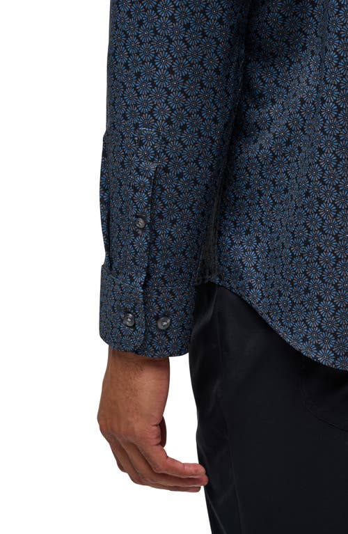 Travismathew Country Mile Floral Button-up Shirt In Blue