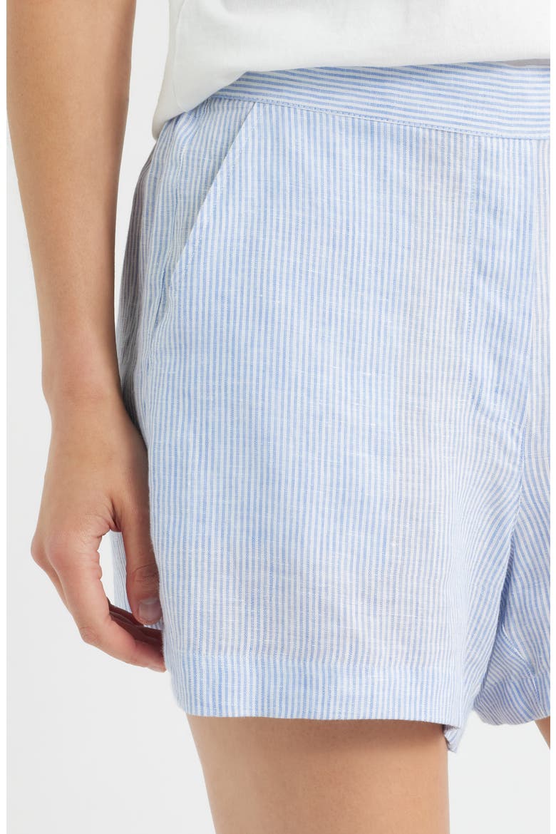 Mae Striped Linen Shorts, Alternate, color, THIN STRIPE