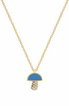 GABI RIELLE Crystal Pavè Mushroom Pendant Necklace