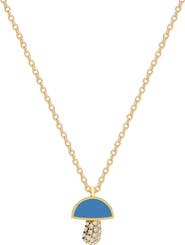 GABI RIELLE Crystal Pavè Mushroom Pendant Necklace