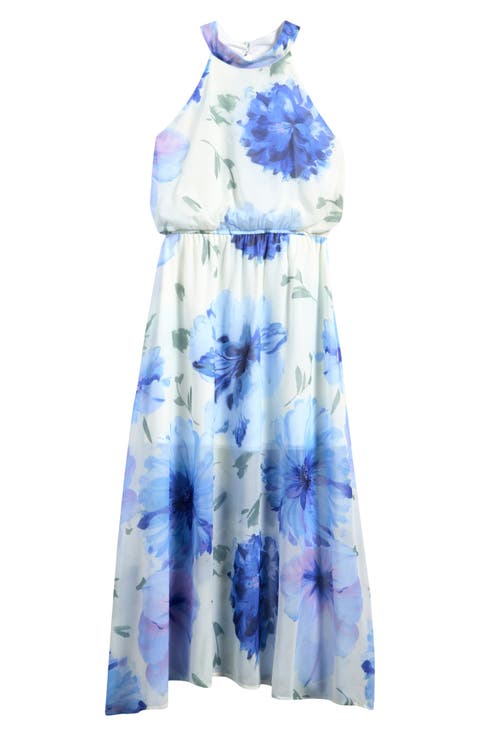Kids' Floral Halter Maxi Dress (Big Kid)