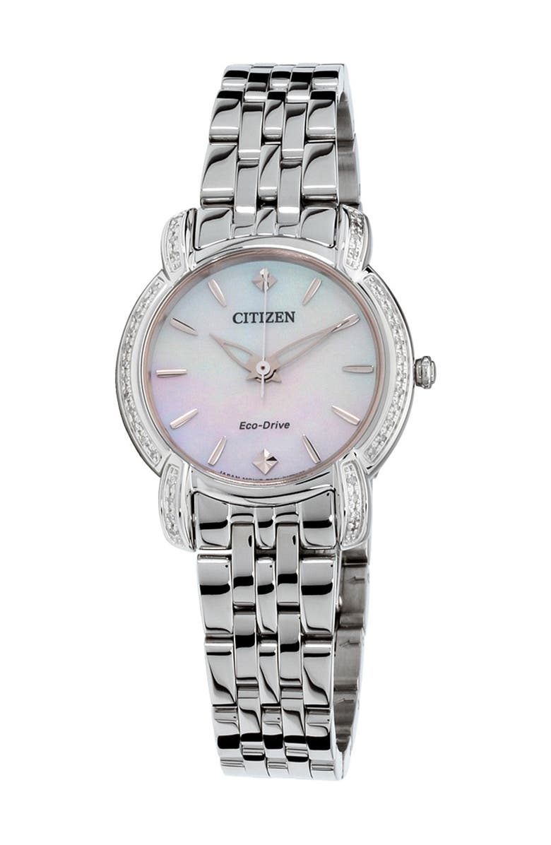 Citizen Women's Jolie Diamond Accent Stainless Steel Watch, 30mm, Main, color, 