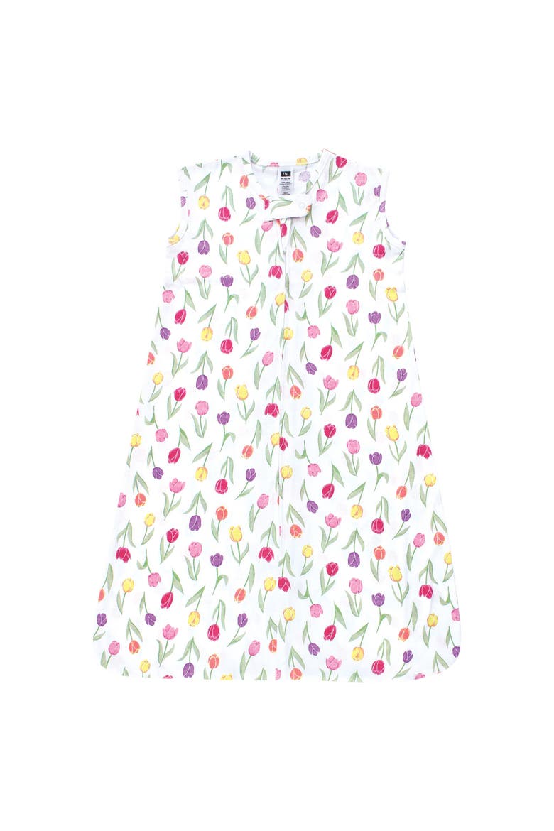Cotton Sleeveless Nighttime Wrap for Cozy Sleep, Main, color, Spring Tulips