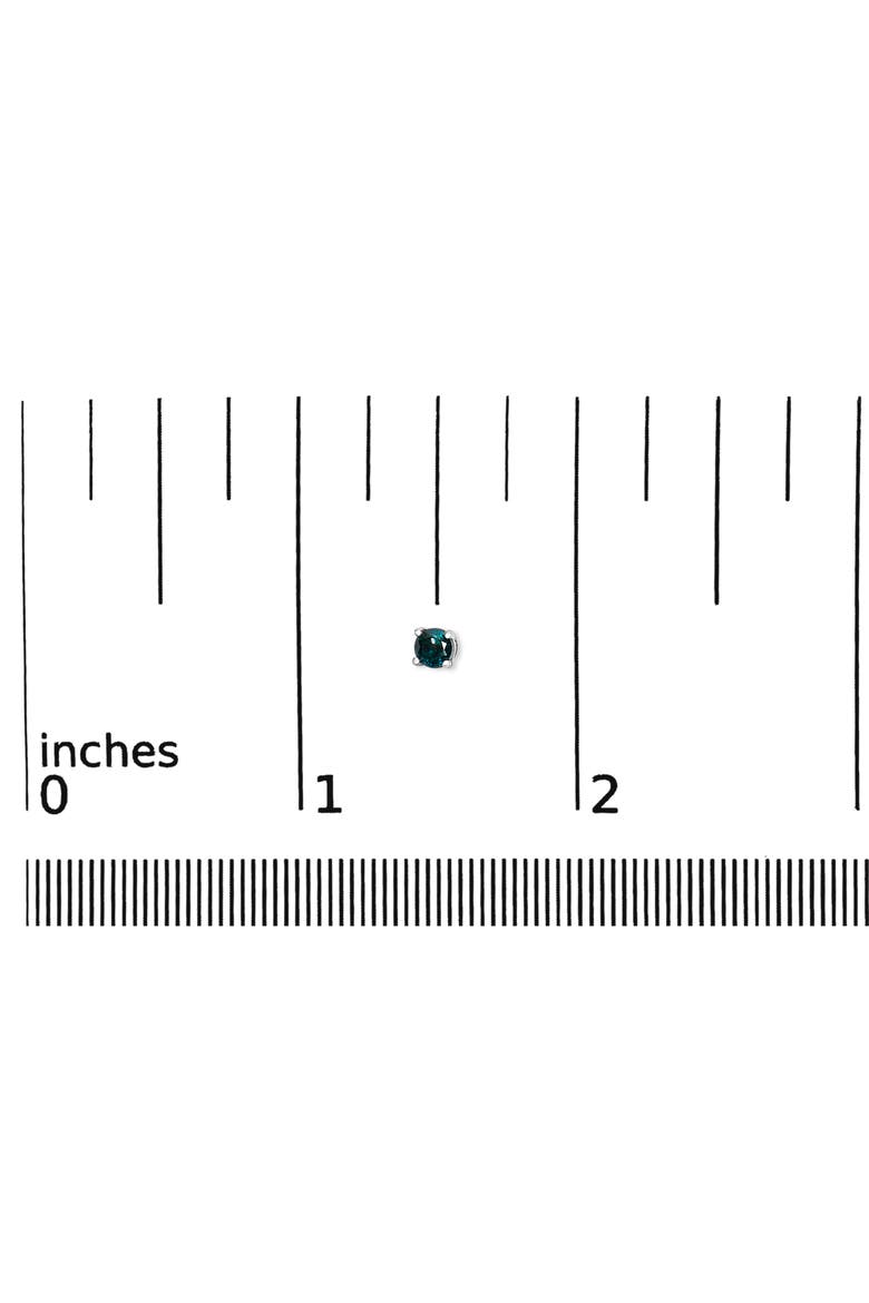 Silver 0.15 Ct Blue or Green Diamond Classic Stud Earrings, Alternate, color, Blue Diamond