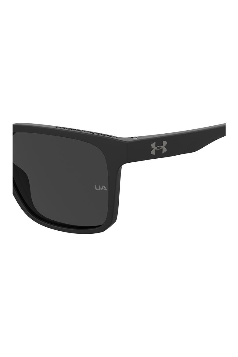 57mm Rectangular Sunglasses, Alternate, color, MATTE BLACK/ GREY
