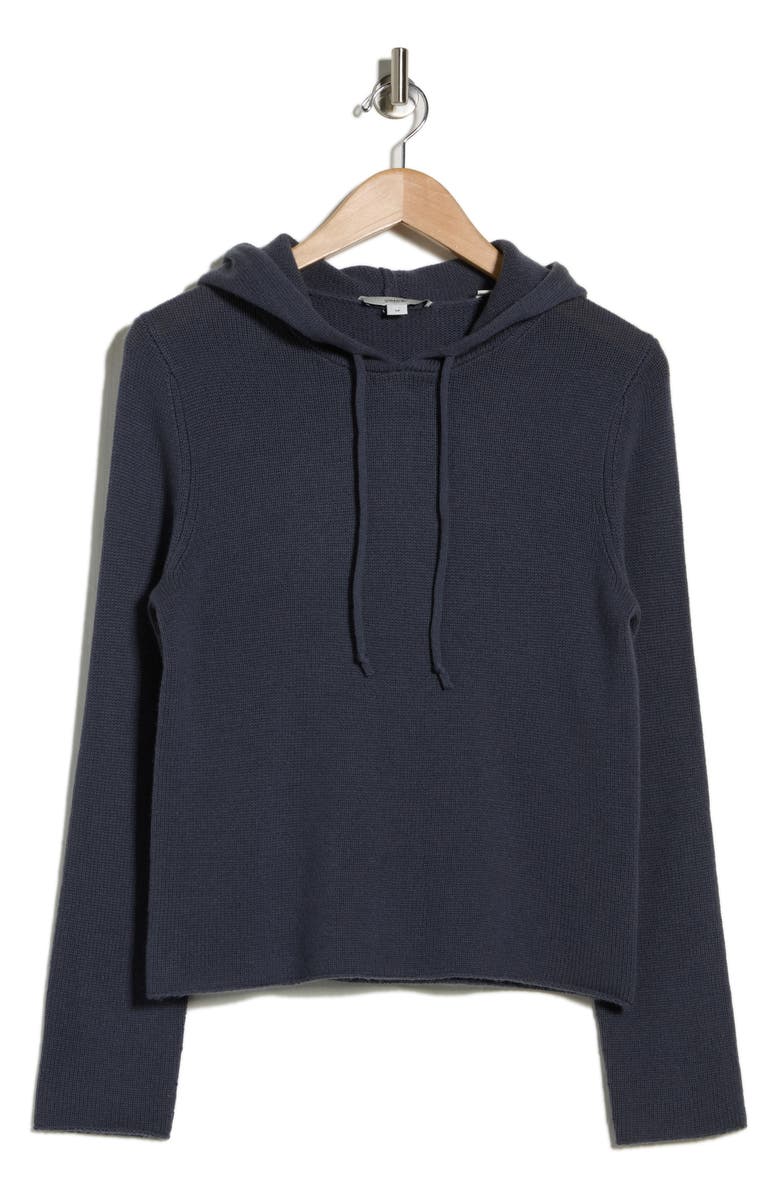 Vince Wool & Cashmere Hoodie, Alternate, color, Obsidian