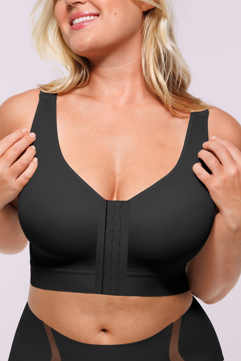 AirSlim® Unlined Wireless Back Support Bra, Alternate, color, Jet Black