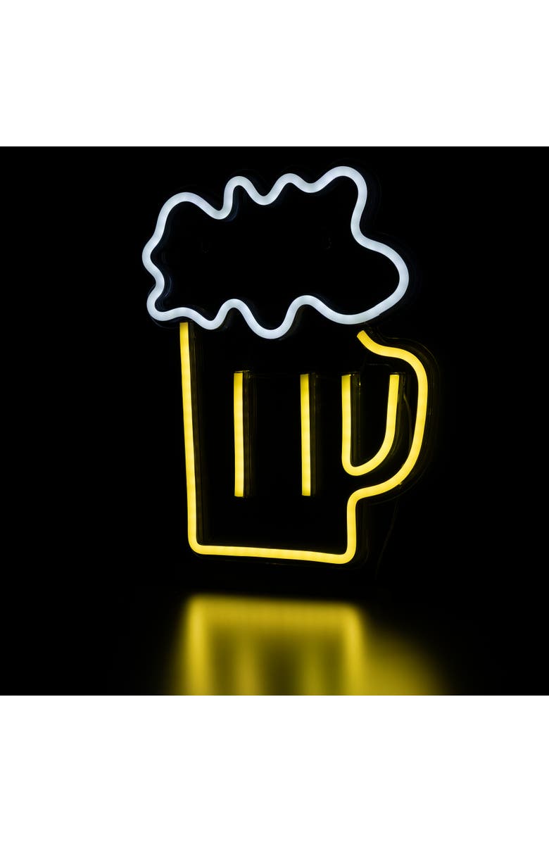 Northlight LED Beer Mug Neon Lighted Wall Art - 13", Alternate, color, Yellow