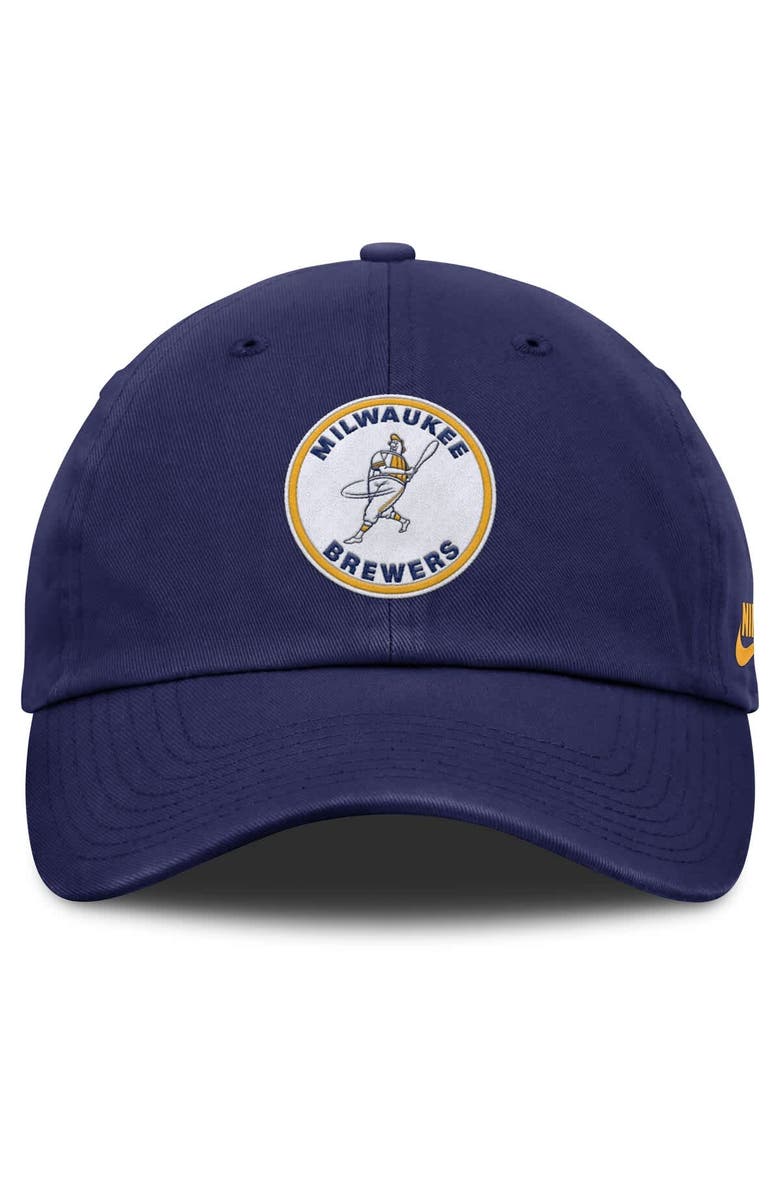 Nike Men's Nike Navy Milwaukee Brewers Club Adjustable Hat, Alternate, color, 
