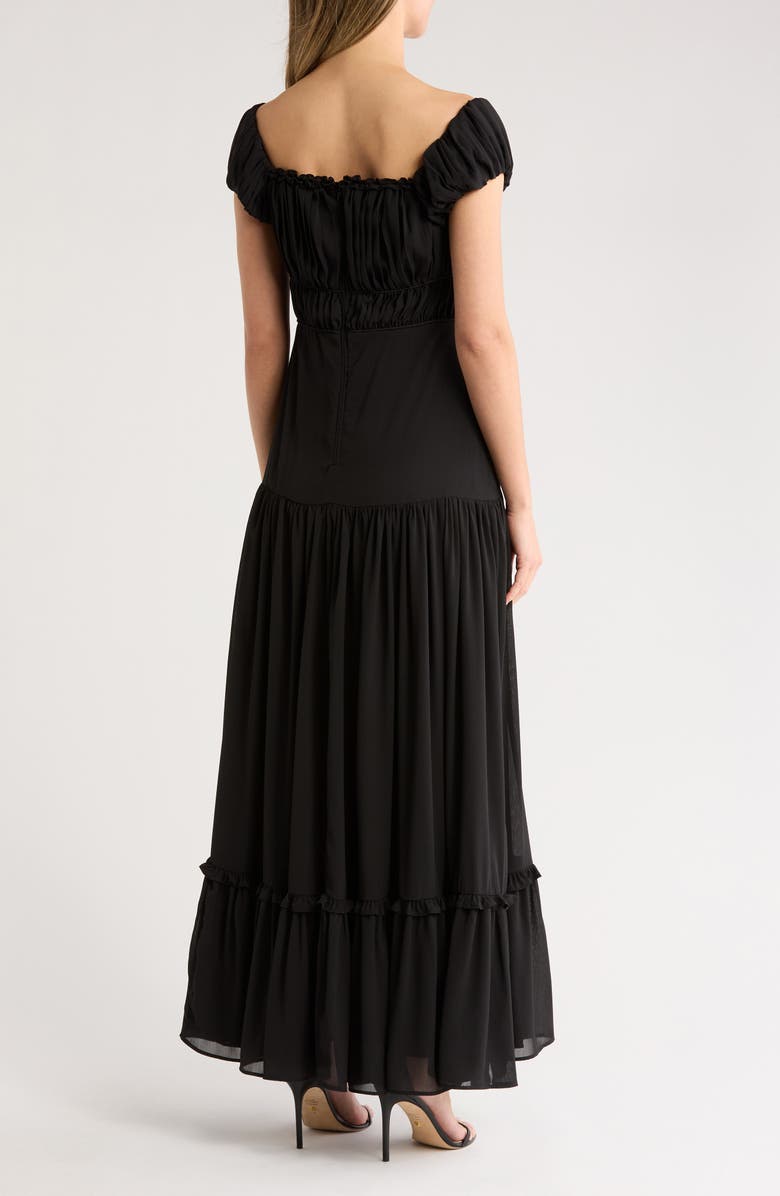 AREA STARS Shirred Maxi Dress, Alternate, color, Black