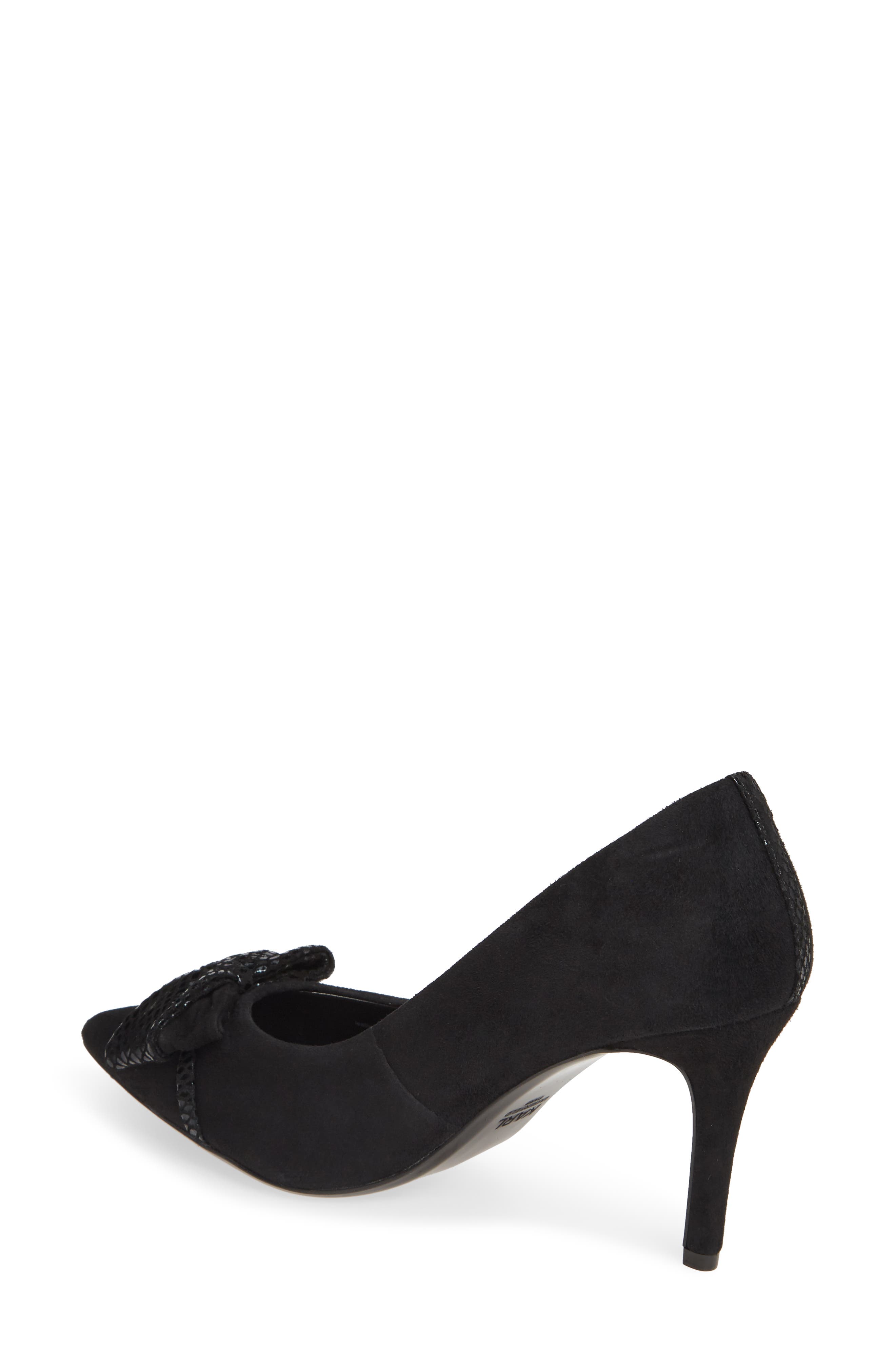 KARL LAGERFELD PARIS Bow Pointed Toe Pump, Alternate, color, 